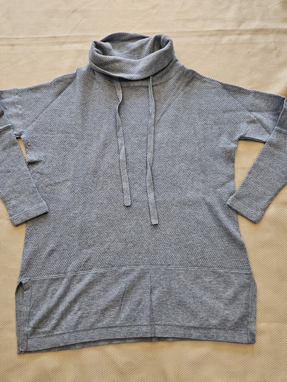 Kinross Cashmere Cowl Neck Sweater Womens Pastel Blue Long Sleeve Drawstring XS